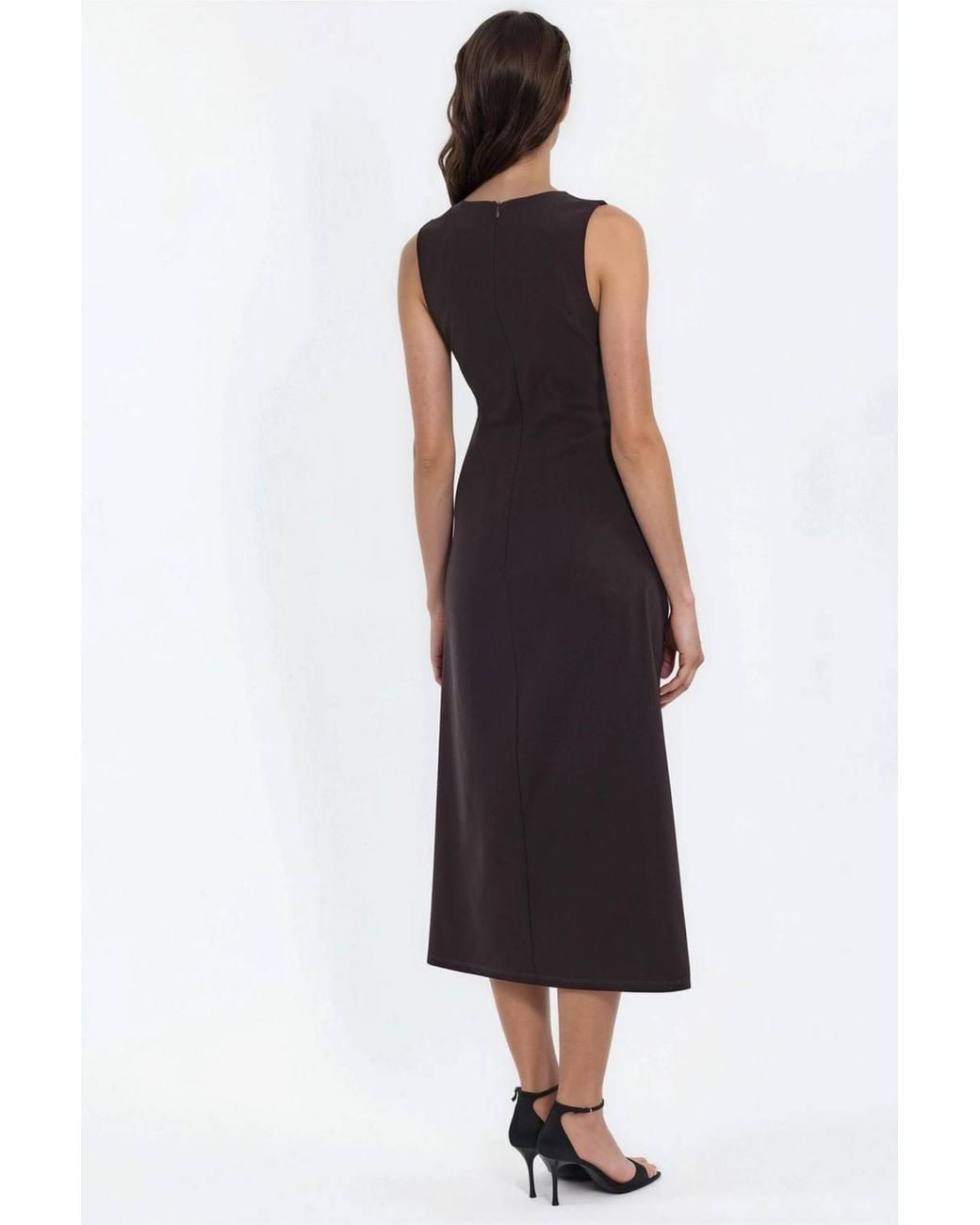 Hiccup Purple Sleeveless Bengaline Midi Dress