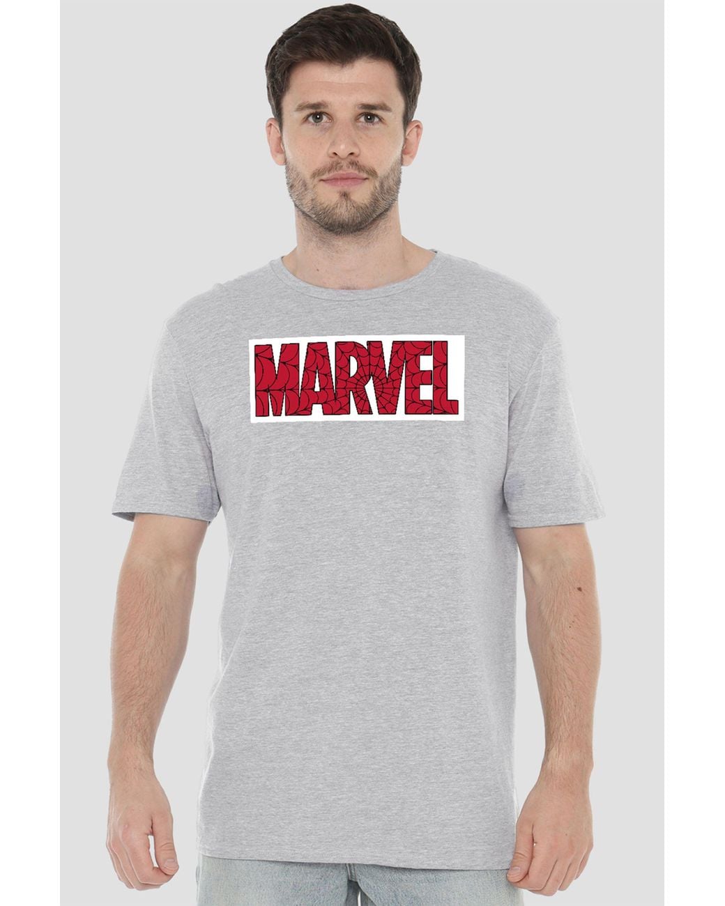 Marvel Gray Web T-Shirt, Athletic Heather