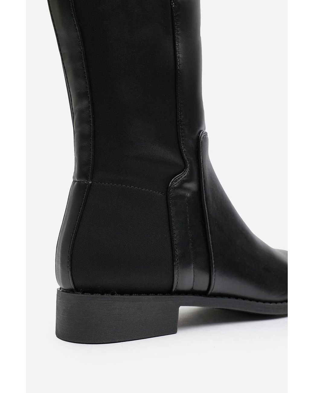 Where's That From Black 'Jirelle' Wide Calf Round Toe Knee High Boots With Side Zip Closure