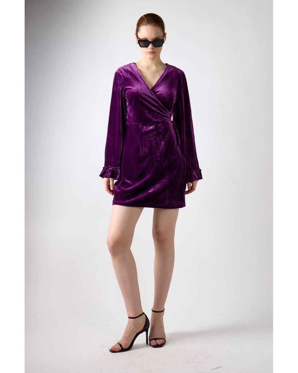 Shnoo Purple Mini Wrap Dress