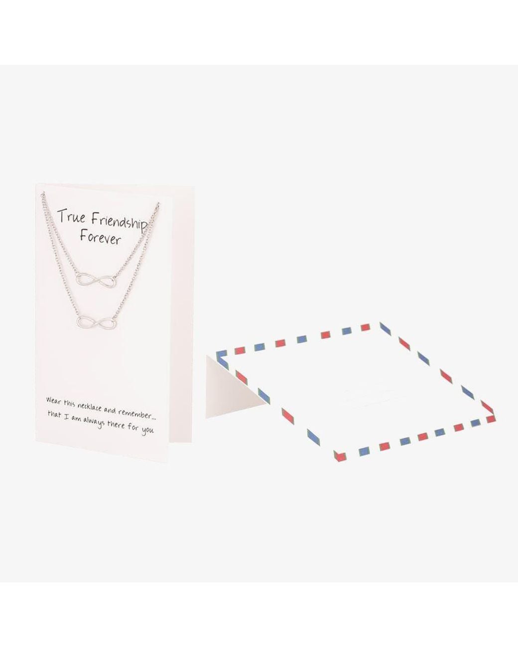 T.H.Baker White Sentiments True Friendship Forever Matching Infinity Necklaces 29929