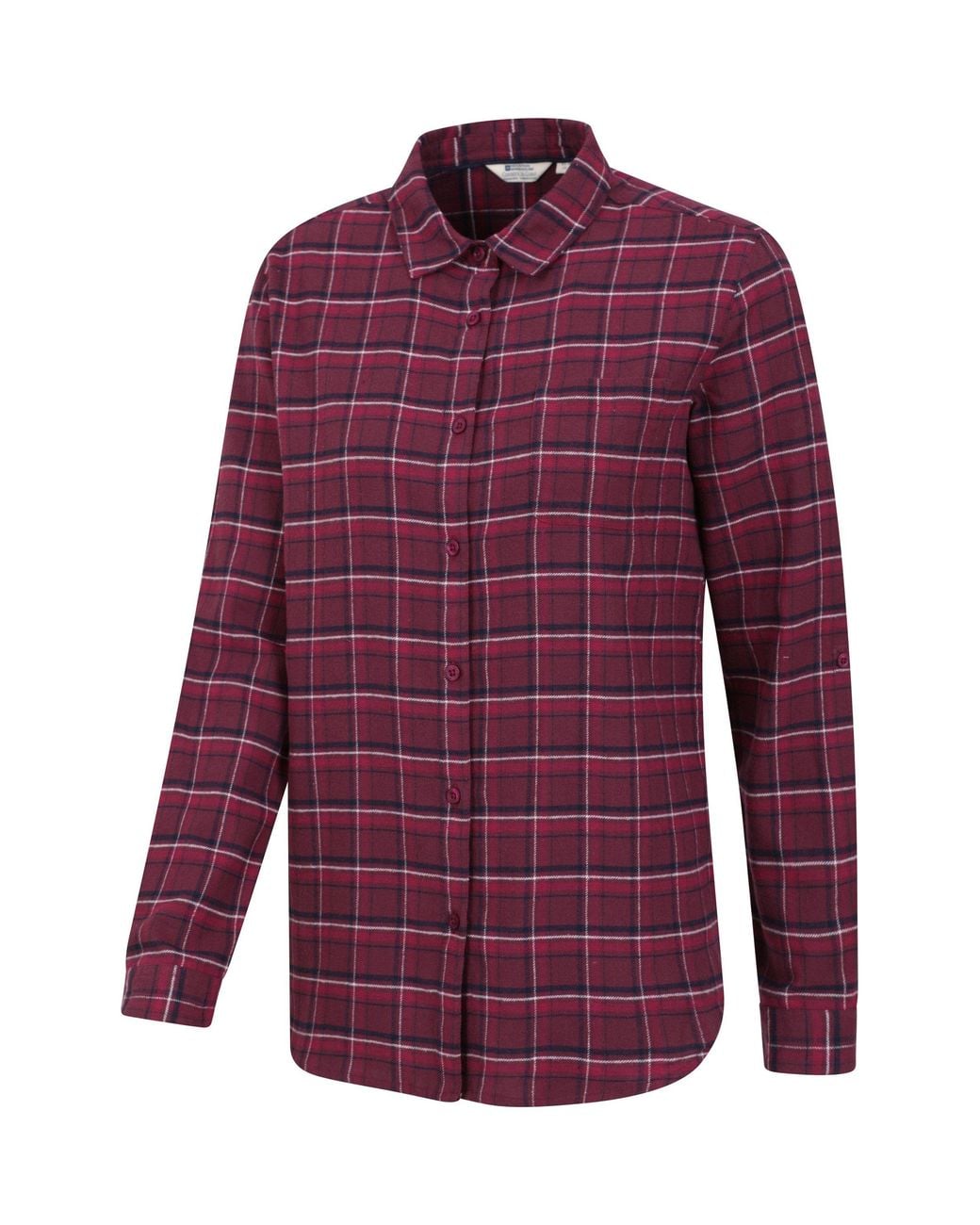 Mountain Warehouse Purple 'Balsam' Brushed Long Sleeved Relaxed Fit Longline Flannel Shirt