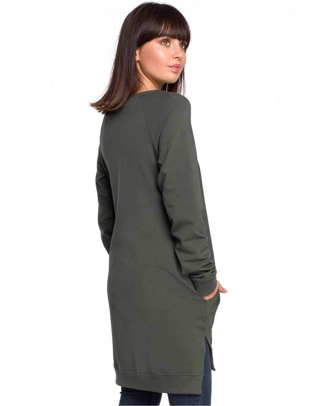 Love Lace Gray Everyday Ribbed Oversized Long Sleeve Sweatshirt