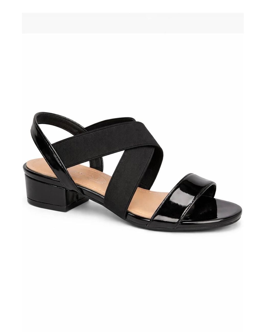 Spot on Natural Elastic Strap Low Heel Comfort Sandals
