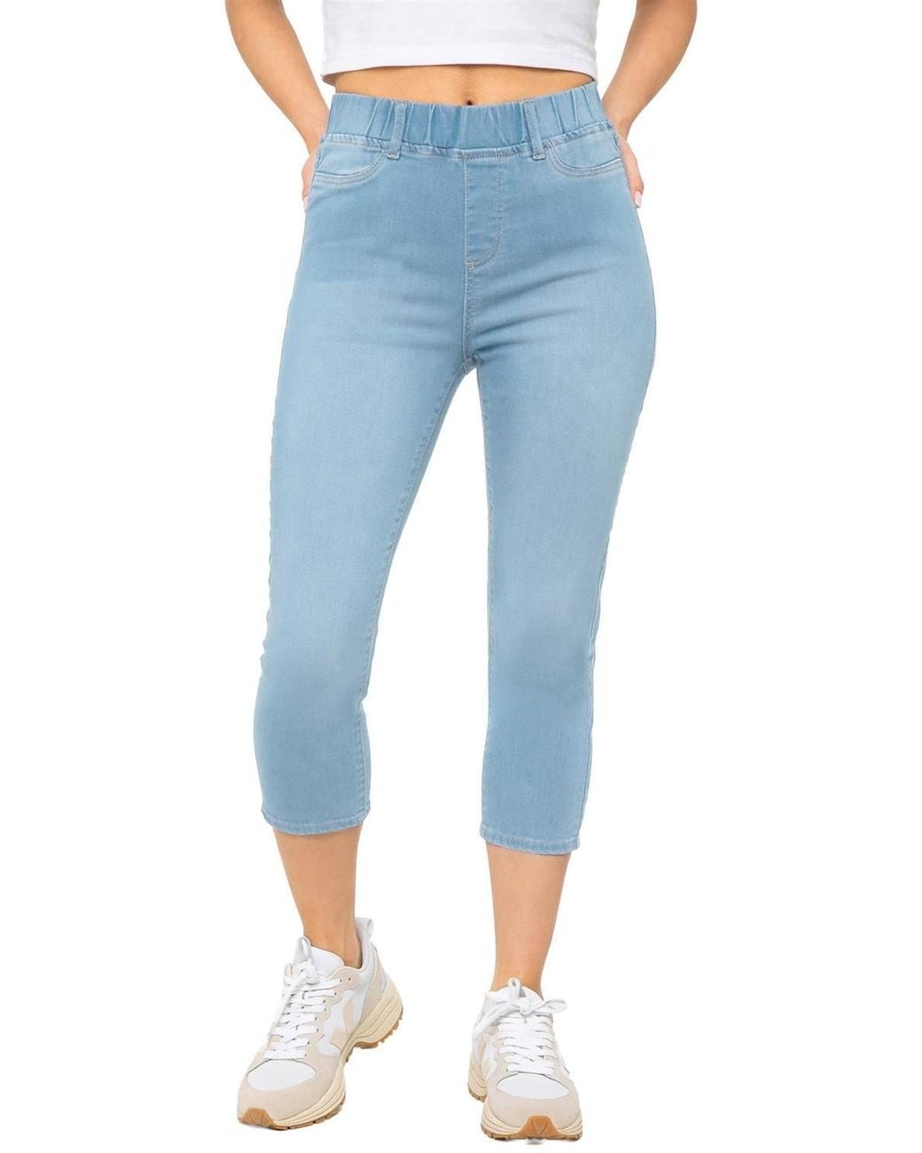 Enzo Blue Skinny Fit Cropped Jeans