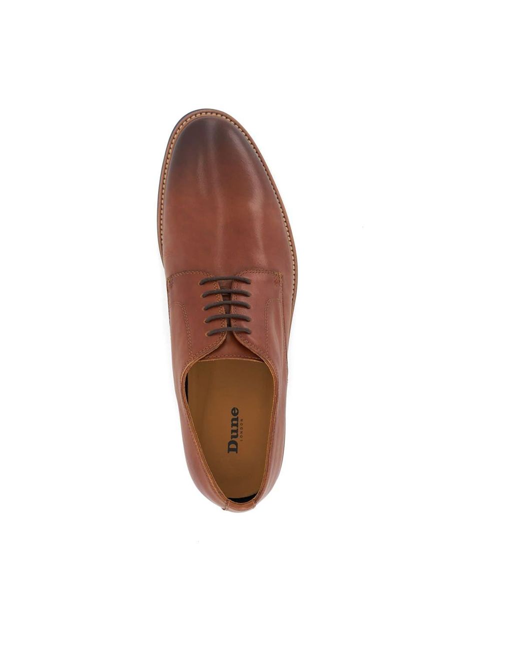 Dune Brown 'Stanley' Leather Lace Up Shoes for men