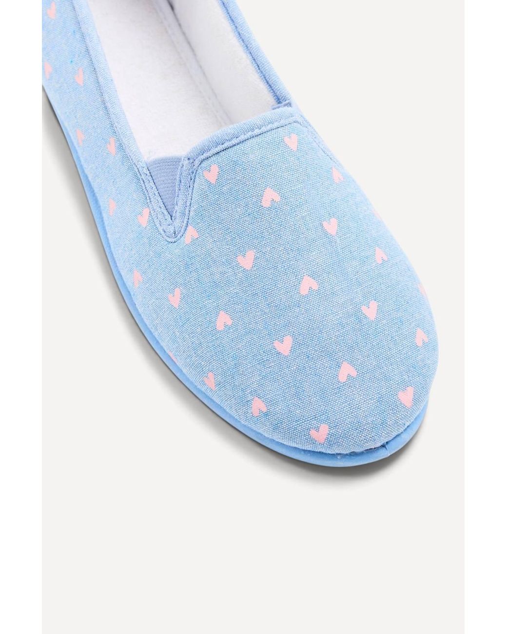 DAMART Blue Slipper Printed Textile Upper Comfort Fit Low Heel