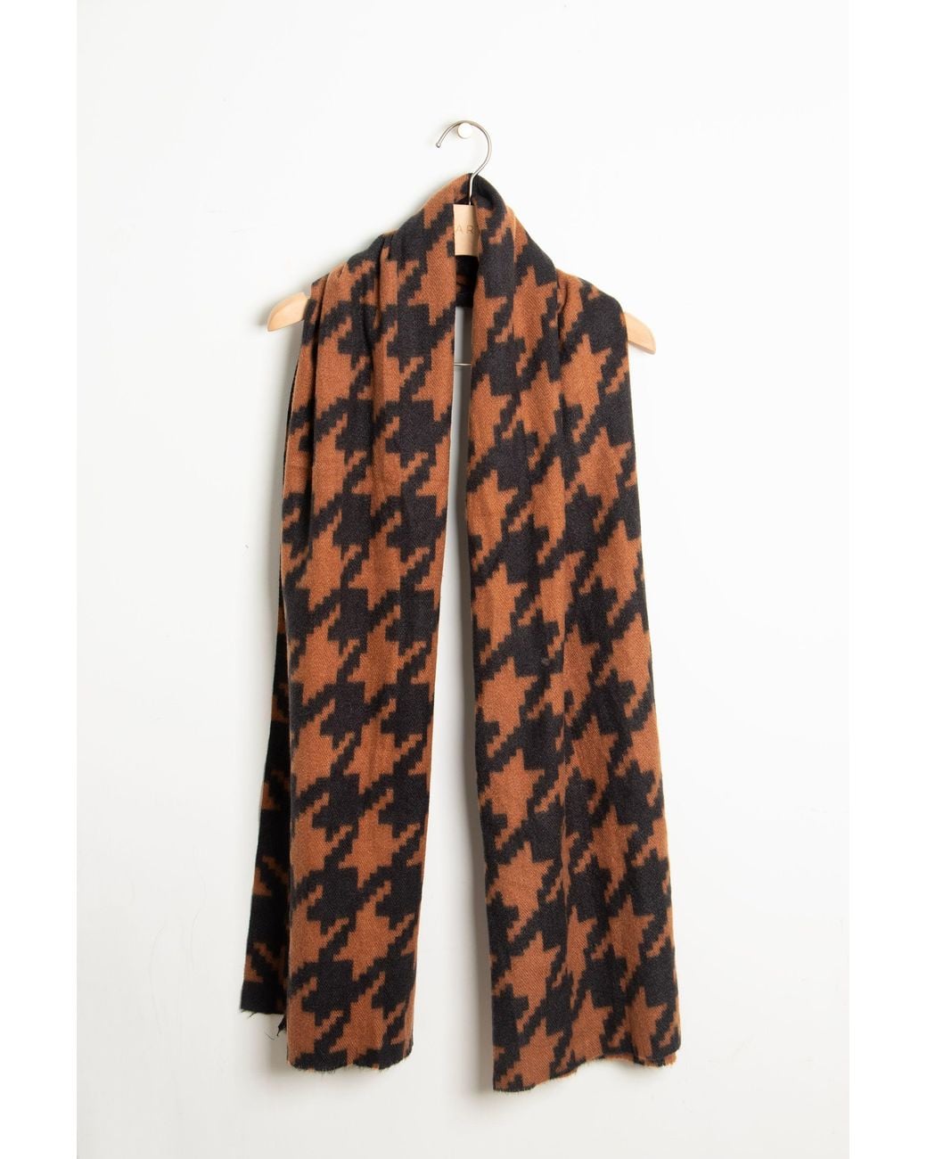 SARTA Orange Melanie Midweight Houndstooth Scarf