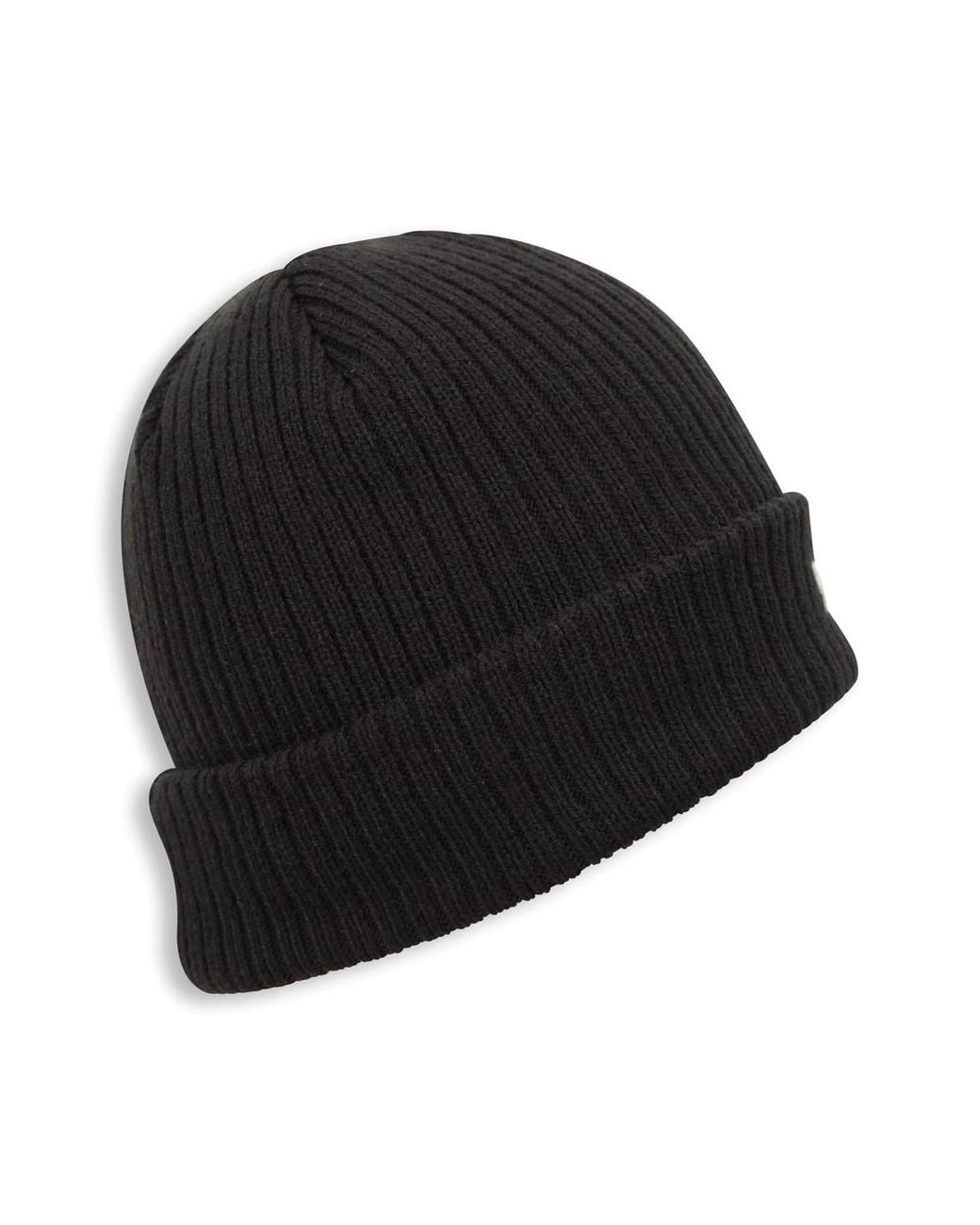 Mountain Warehouse Black Thinsulate Fleece Lined Ribbed Anti-Pill Warm Winter Knitted Beanie for men