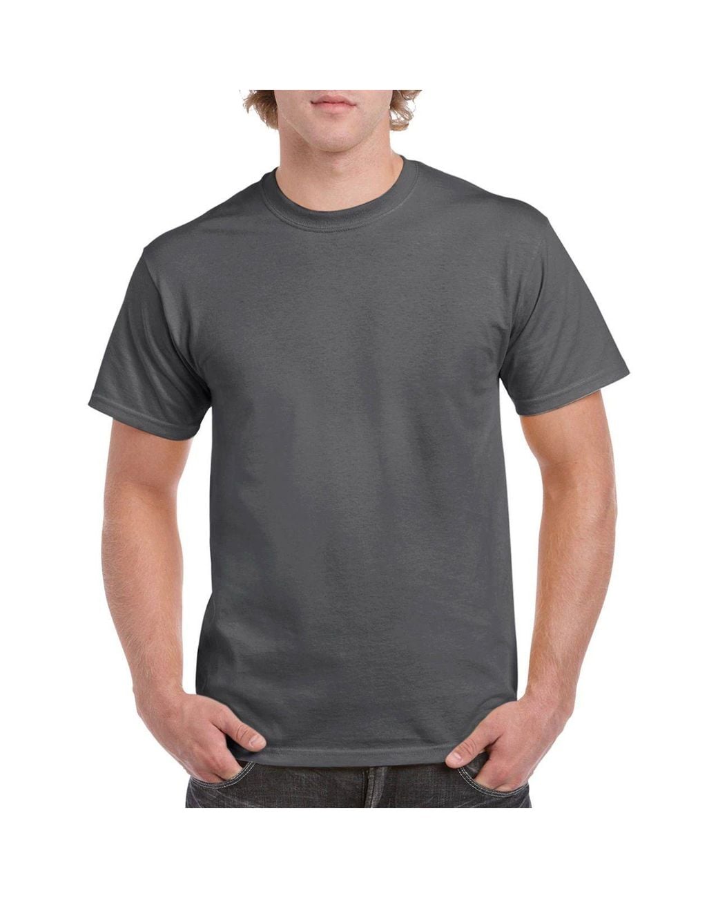 Gildan Gray Heavy Cotton T-Shirt for men