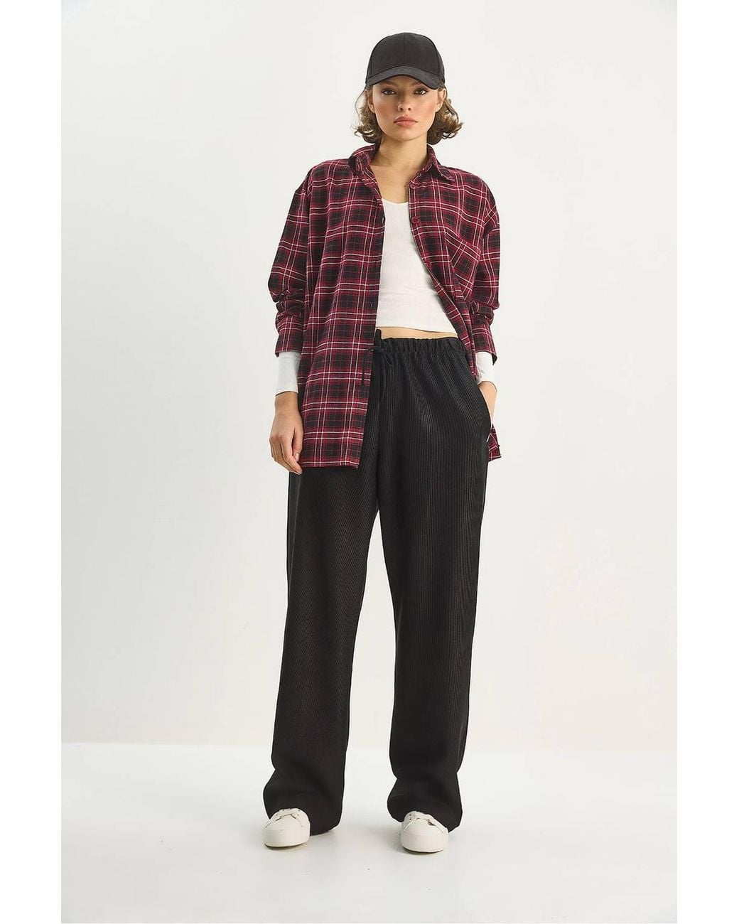 Bianco Lucci Black High Waist Wide Leg Pants