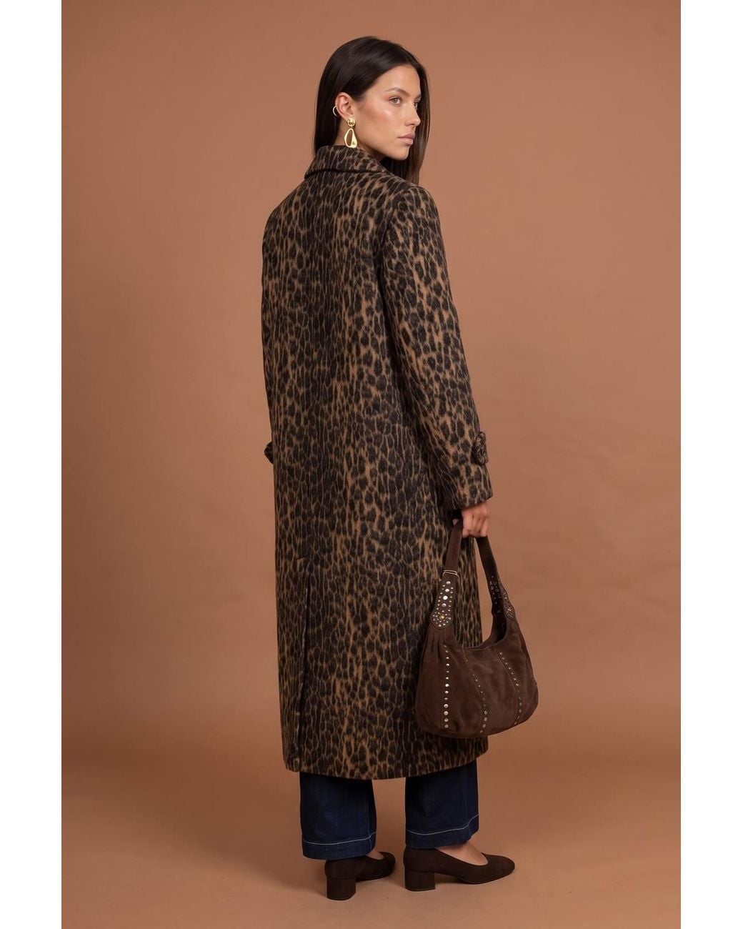 Urban Bliss Blue Petite Leopard Formal Coat