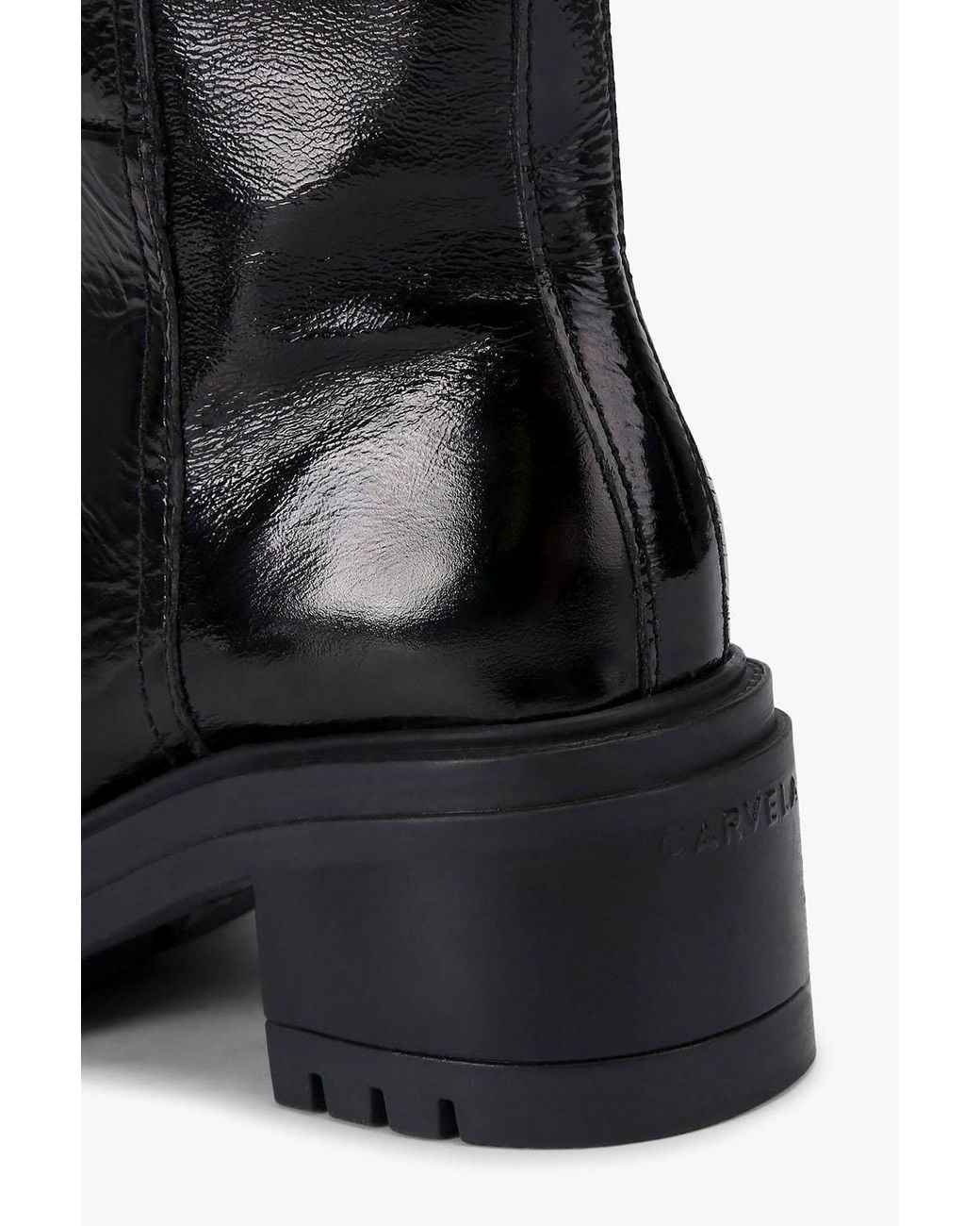 Carvela Kurt Geiger Black 'Champion Knee High' Leather Patent Boots