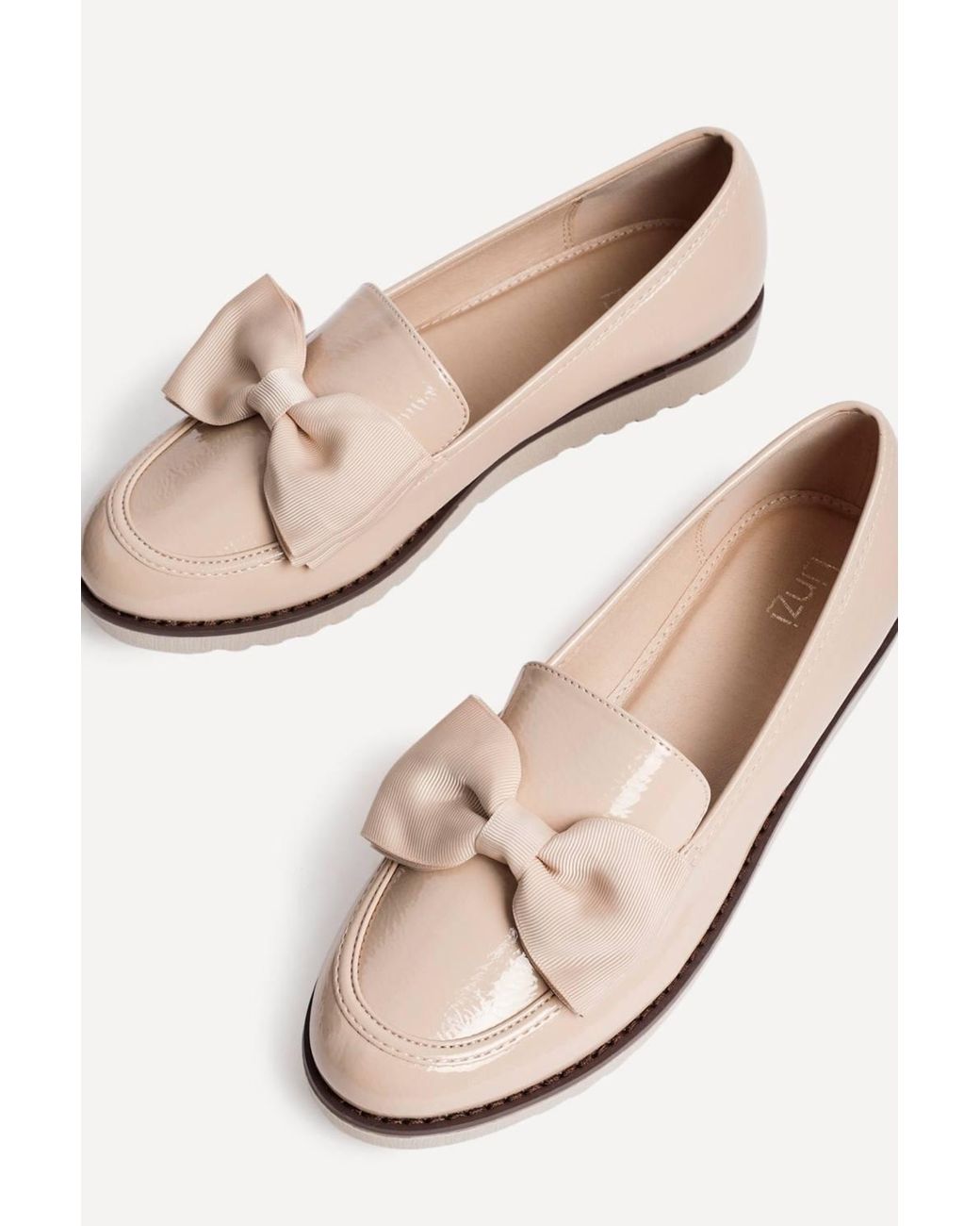 Linzi Natural Cathy Mocha Patent Loafers