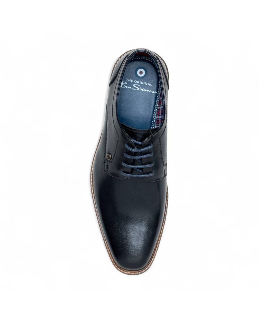 Infinity Leather Blue Ben Sherman Leather Oxford Brogue Formal Derby Shoes for men