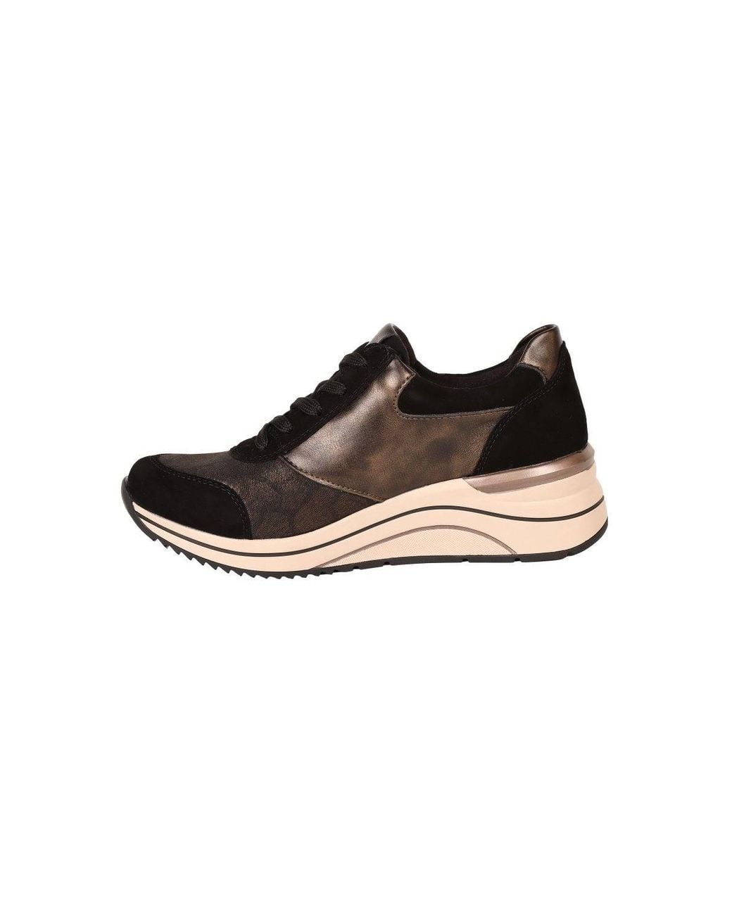 Remonte Black 'Orkney' Wedge Trainers