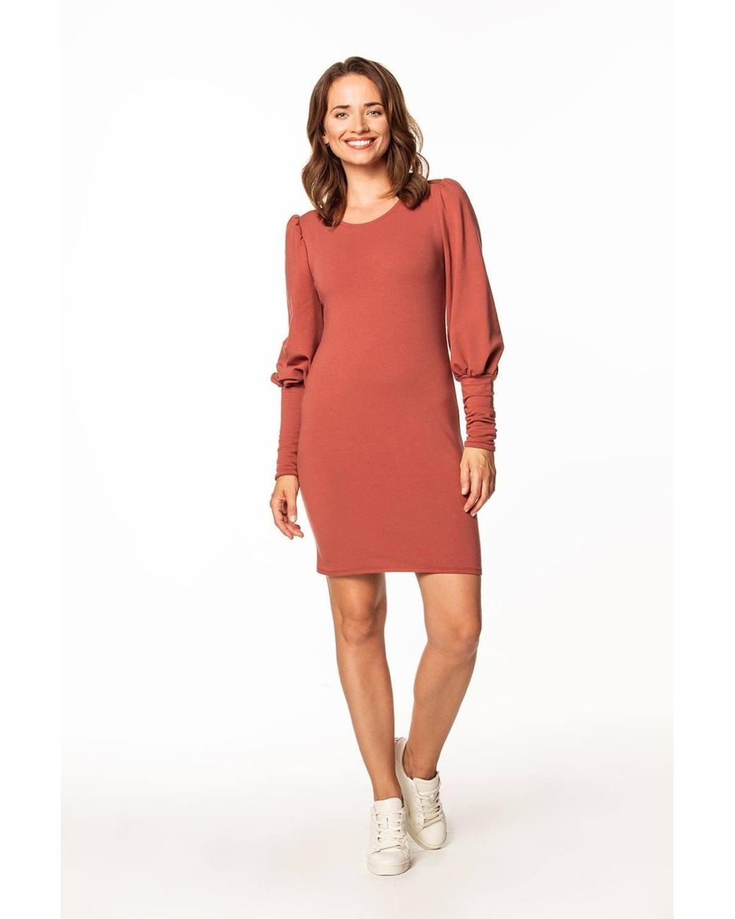 Love Lace Red Knitted Mini Dress With Boat Neck