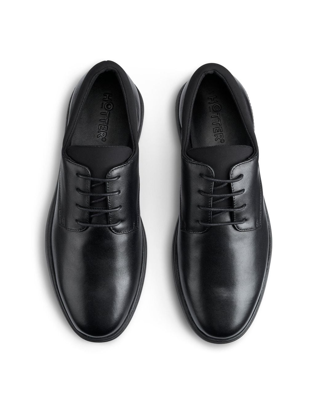 Hotter Black Wide Fit 'Hugo' Formal Shoes for men
