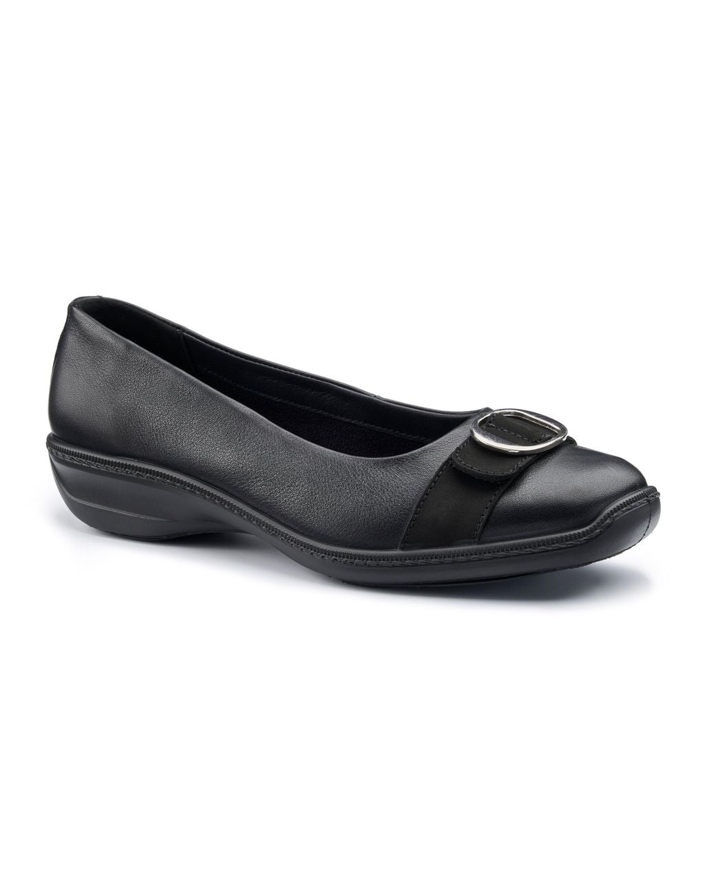 Hotter Black Wide Fit 'Grace' Ballet Pumps