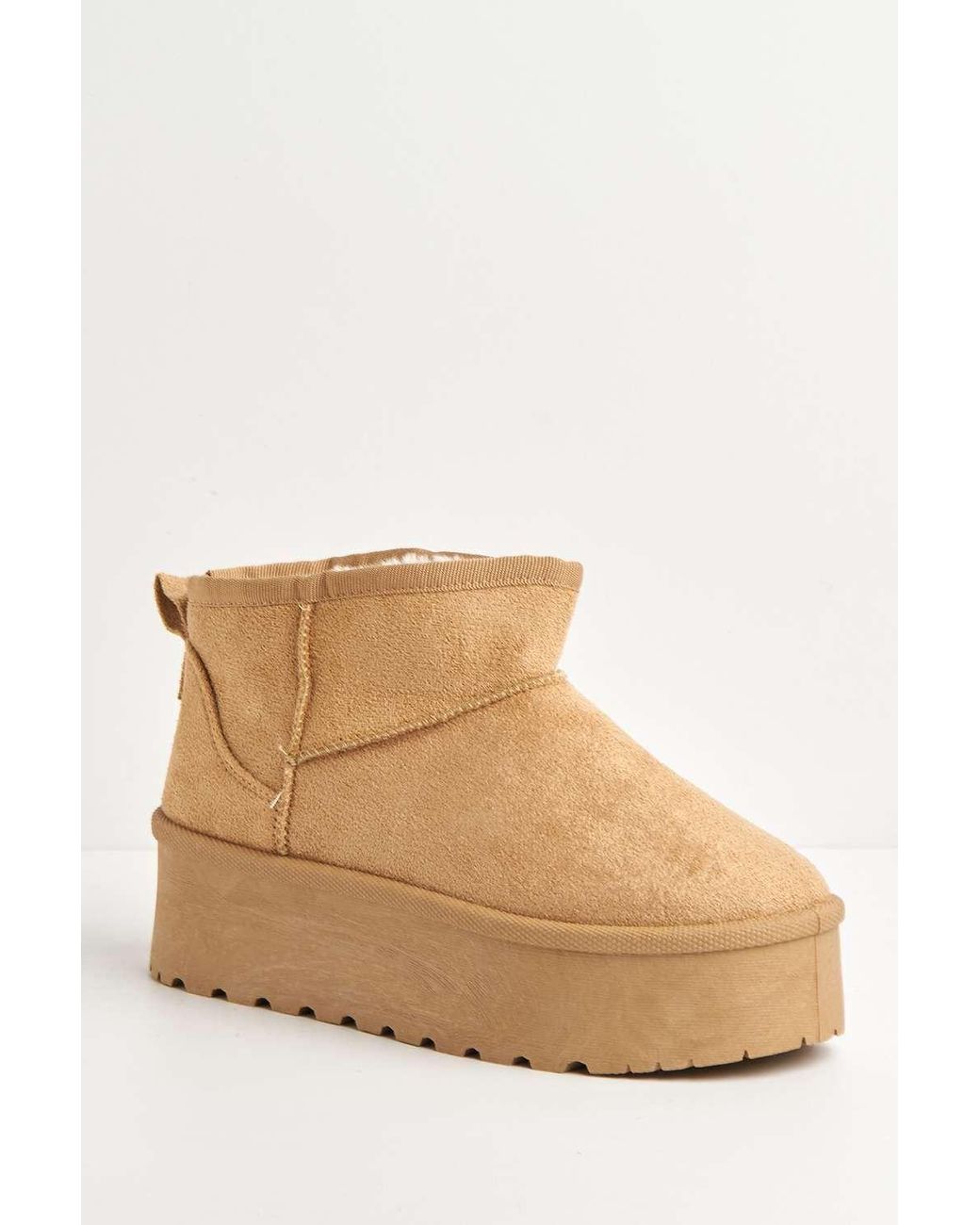 Miss Diva Black Dahl Faux Fur Lining Chunky Sole Ankle Boots
