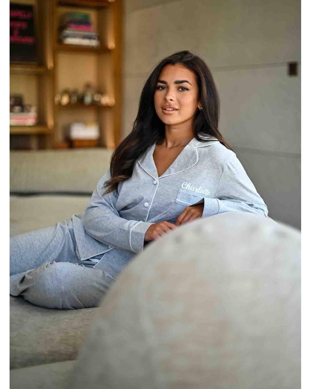 Lulabay White Personalised Jersey Long Pyjamas