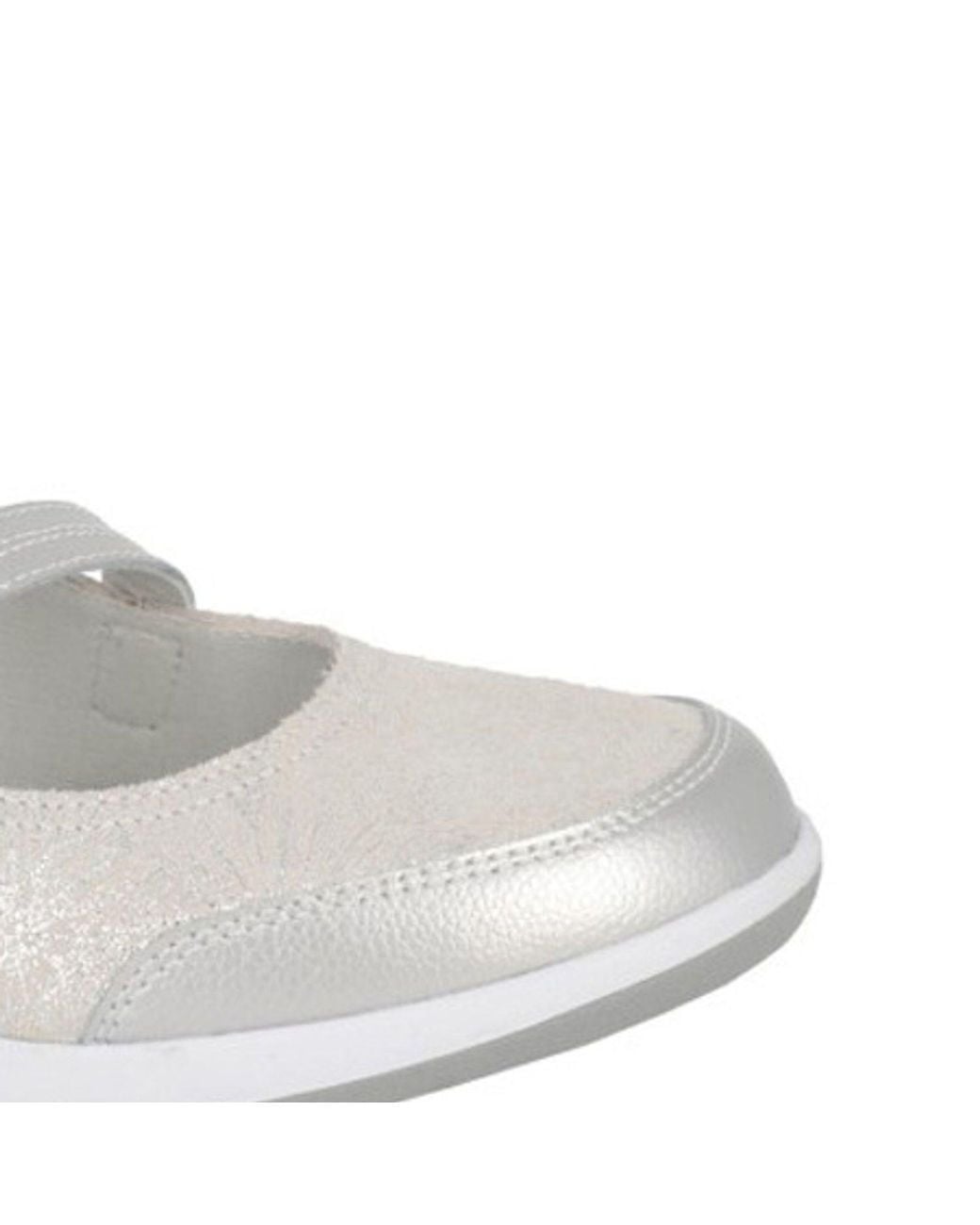 Boulevard White Sparkle Suede Touch Fastening Bar Shoes
