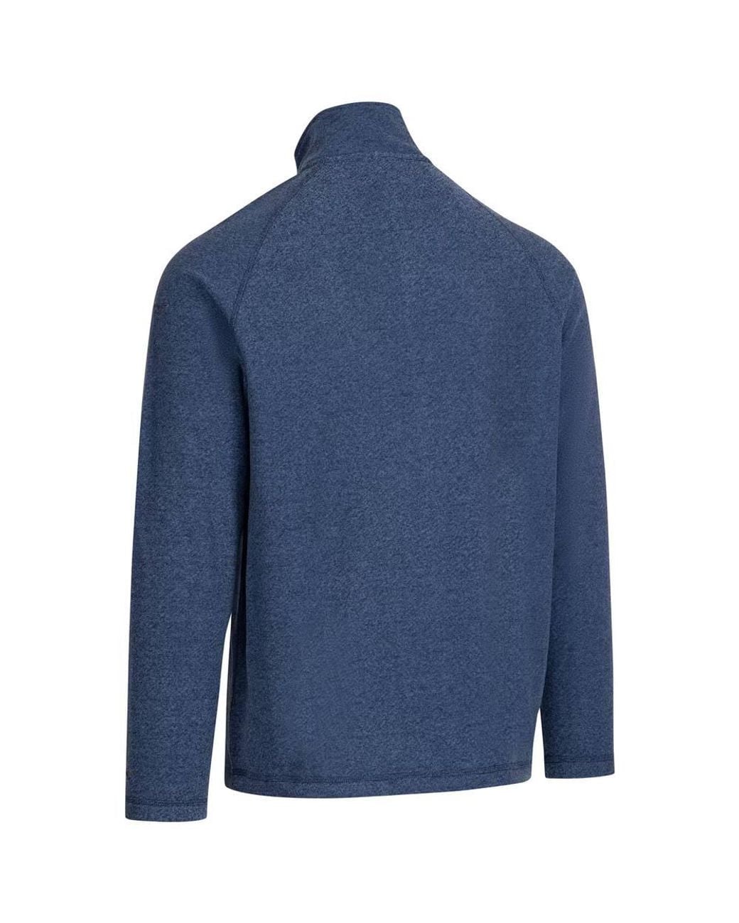 Trespass Blue Keynote Anti Pilling 1 4 Zip Fleece Top for men