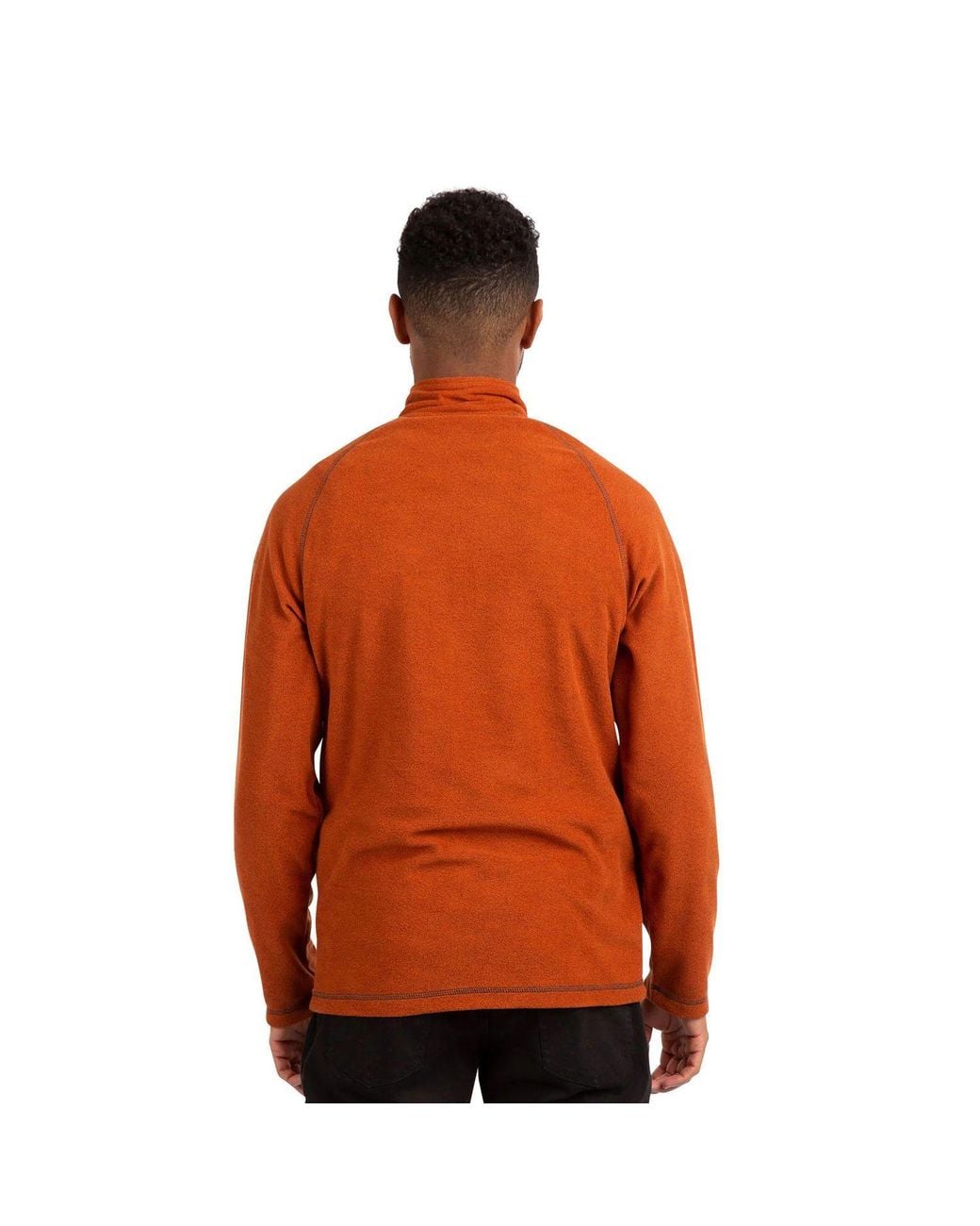 Trespass Orange Keynote Anti Pilling 1 4 Zip Fleece Top for men