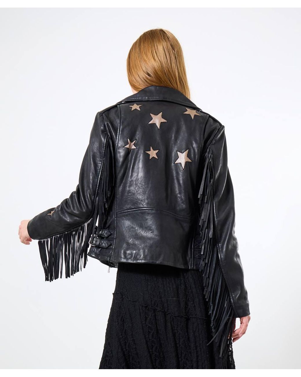 Joe Browns Blue Statement Leather Biker Jacket