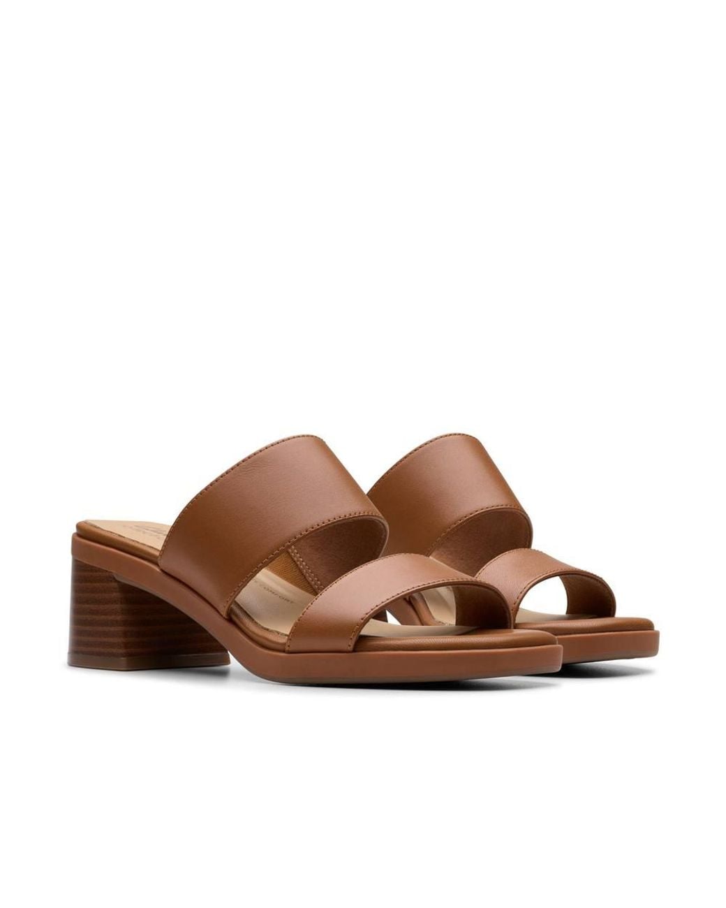 Clarks Brown Jaylan Dusk Tan Leather Heeled Sandals