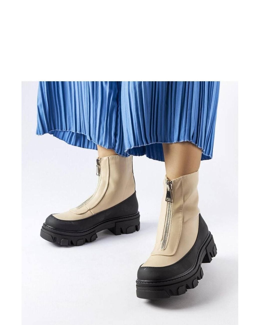 Love Lace Blue Winter Rubber Ankle Boots With Practical Side Zipper Comfort