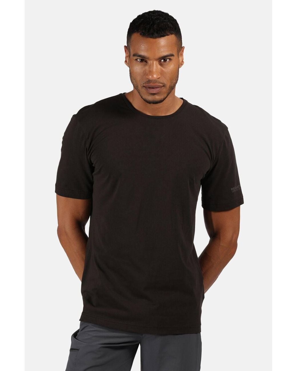 Regatta Black Tait Short Sleeved Lightweight Active T-Shirt for men
