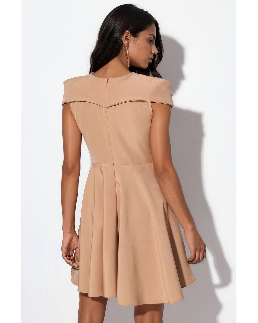 Msn-Collection Natural A-Line Mini Dress With Sequins