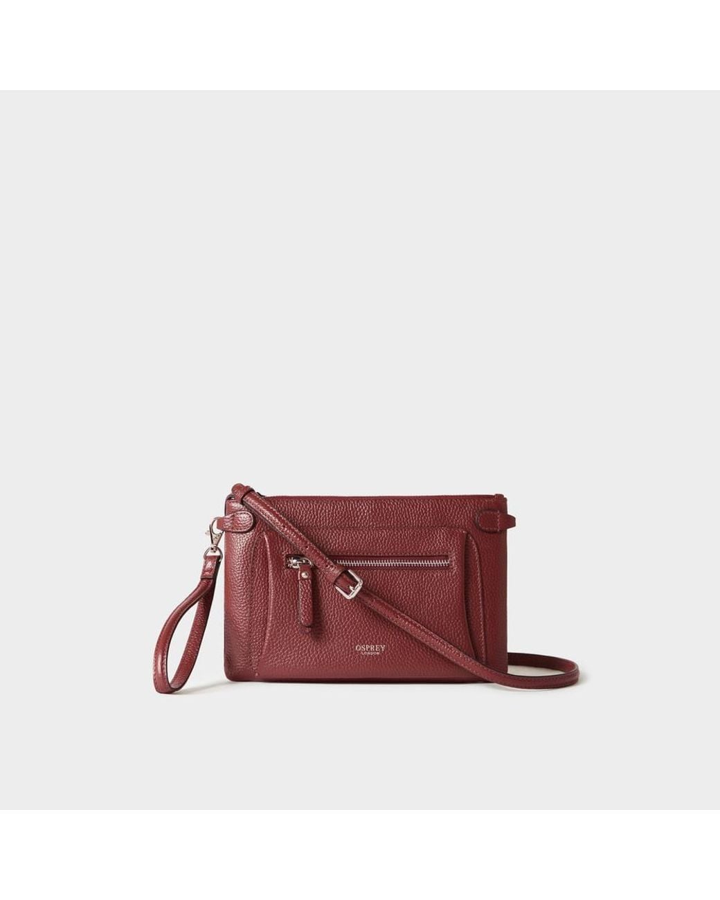 Osprey Red The Ruby Leather Crossbody Clutch Bag