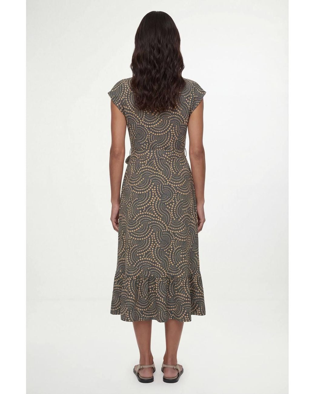 Wallis Blue Spot Jersey Belted Midi Dress