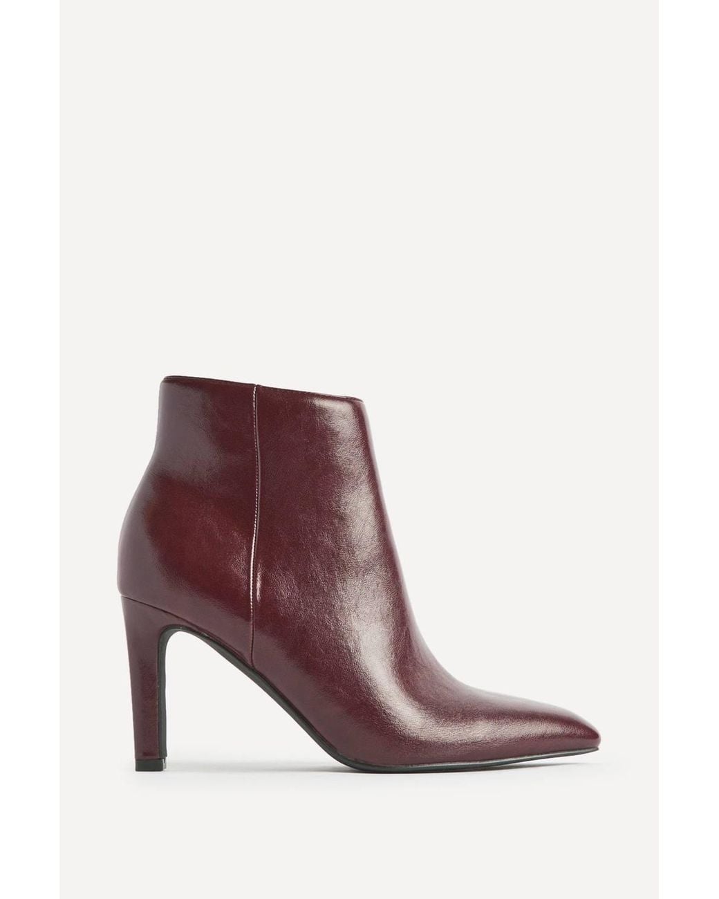 Linzi Purple Handled Faux Leather Heeled Ankle Boots