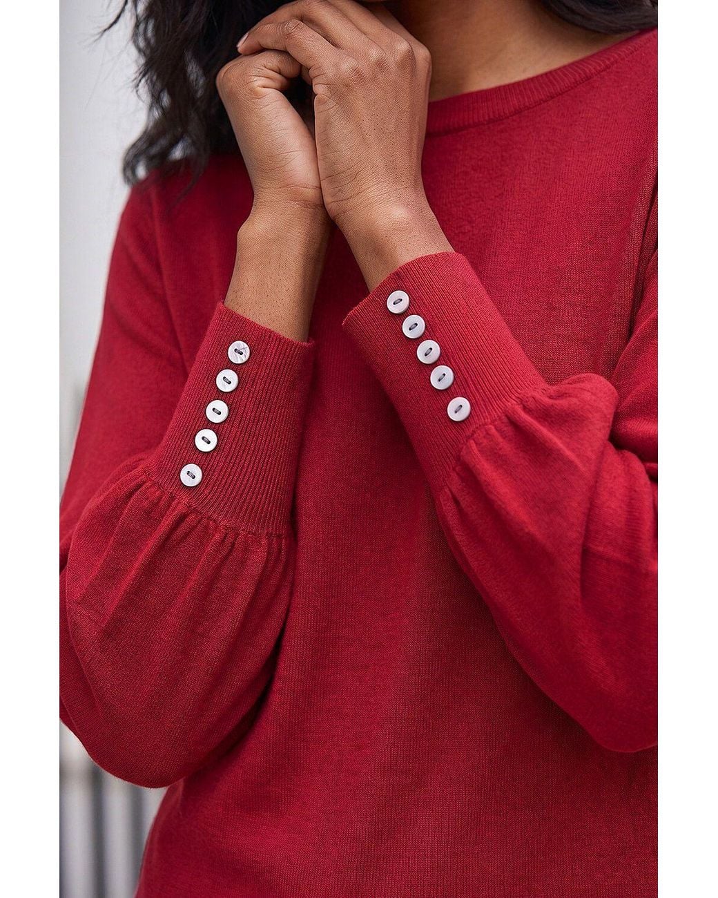 Roman Red Button Detail Slash Neck Knitted Stretch Dress