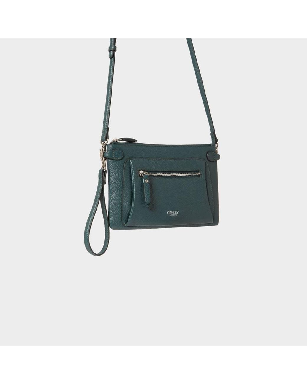 Osprey Green The Ruby Leather Crossbody Clutch Bag