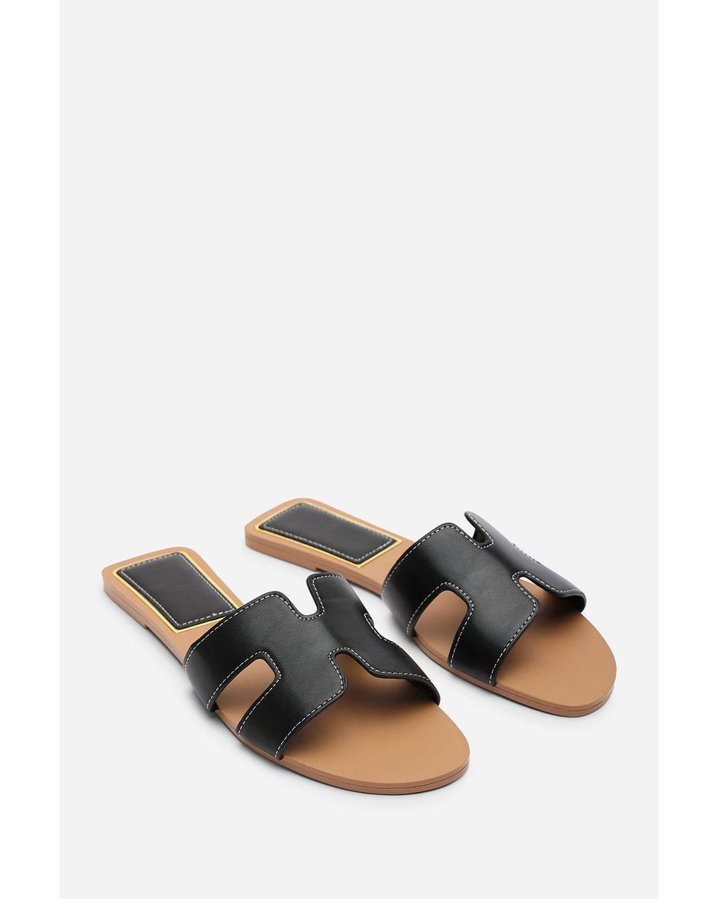 Where's That From Brown 'Avira' Cut Out Flat Sandals