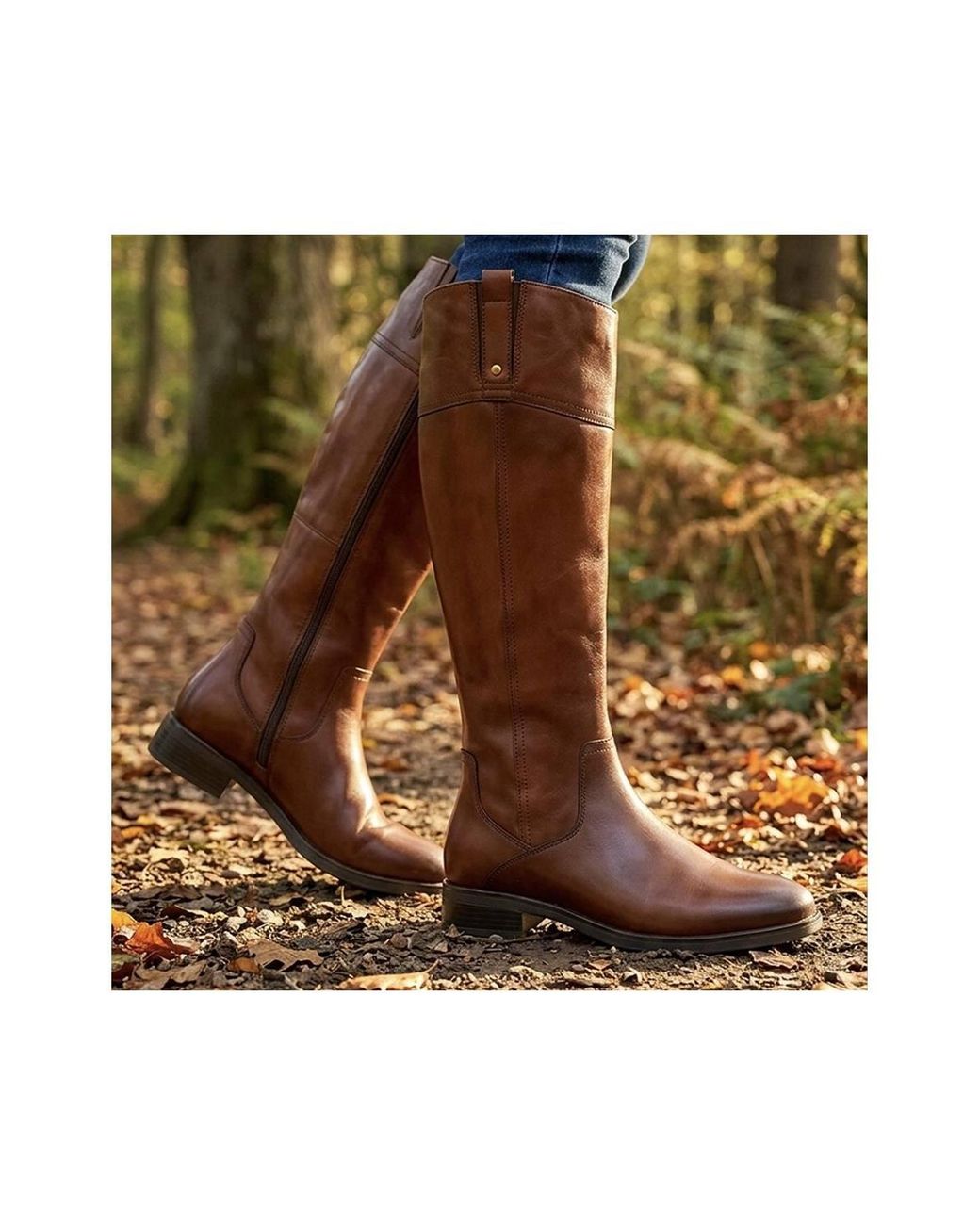 Pavers White Slim Calf Fit Leather Zip Up Long Boots