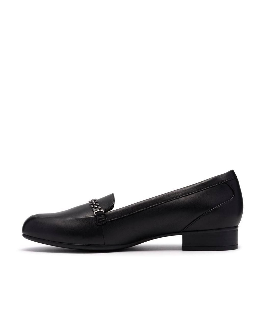 Clarks Black Juliet Mia Leather Loafers, Slip Ons