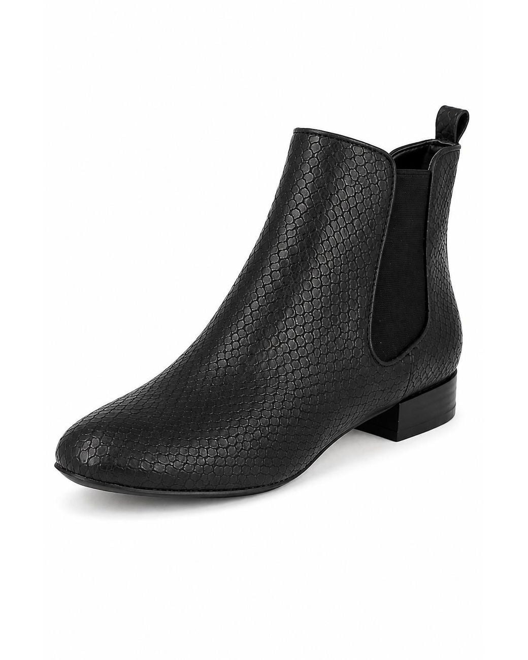 Spot on Black Chelsea Ankle Boots With Low Block Heel