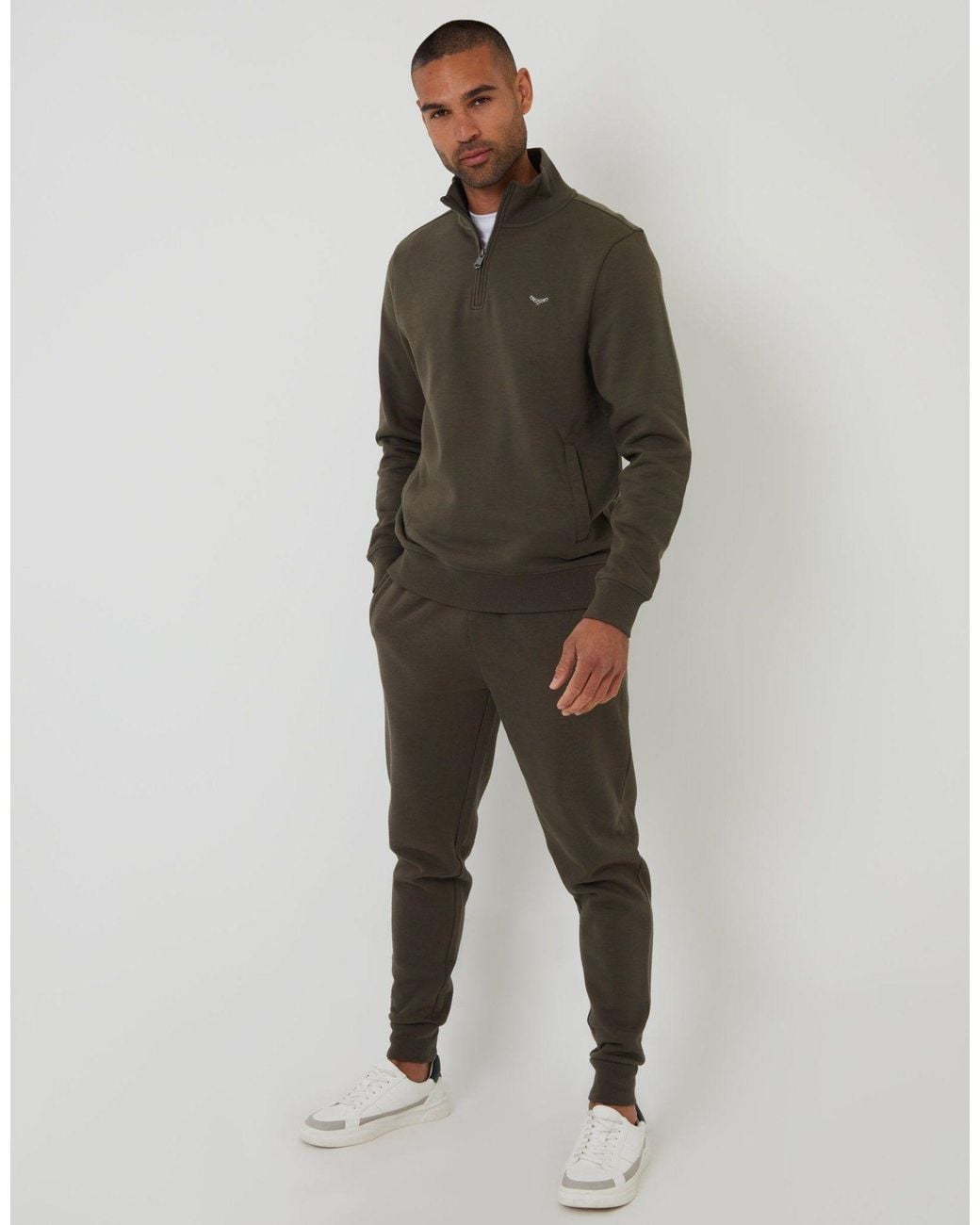 Threadbare Black 2 Pack Quarter Zip Sweatshirts for men