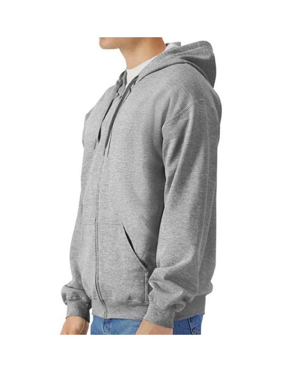 Gildan Gray Softstyle Midweight Full Zip Hoodie for men