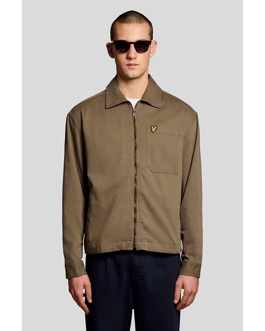 Lyle & Scott Natural Enzyme Wash Zip Through Overshirt for men