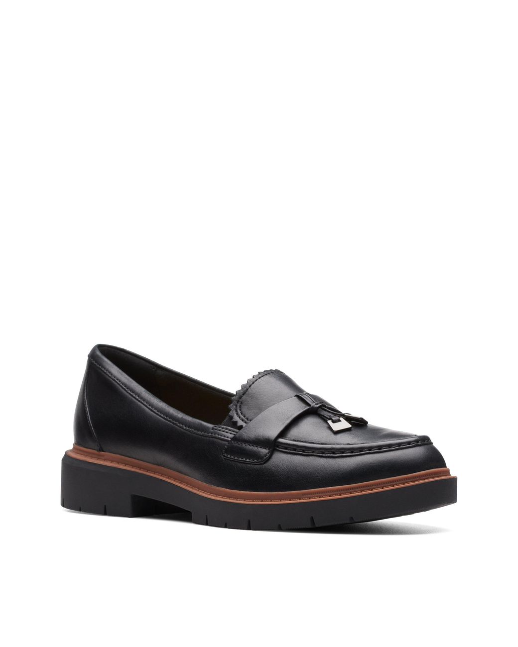 Clarks Black Westlynn Bella Leather Loafers, Slip Ons
