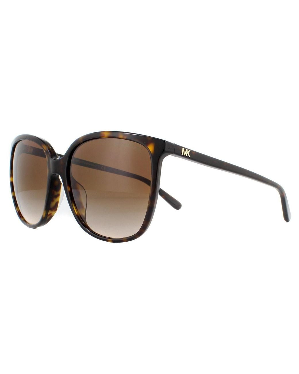 Michael Kors Brown Square Dark Tortoise Gradient Sunglasses