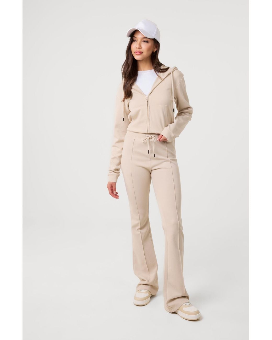 Pink Vanilla Natural Zip Up Cropped Hoodie