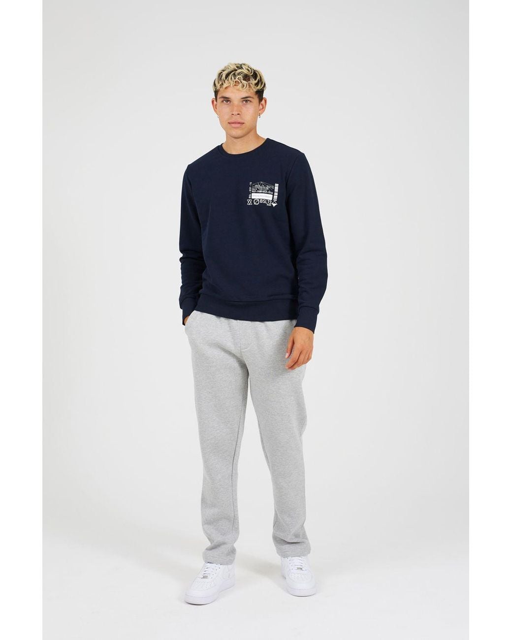 Brave Soul Blue Graphic Print Sweatshirt for men