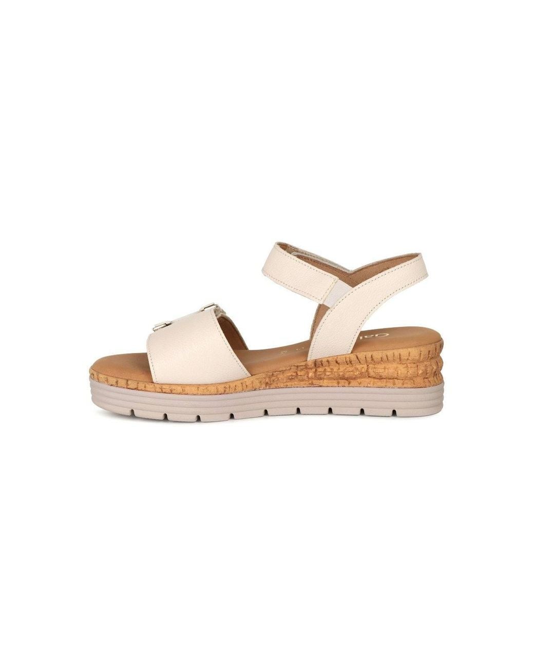 Gabor White 'Shout' Wedge Heel Sandals